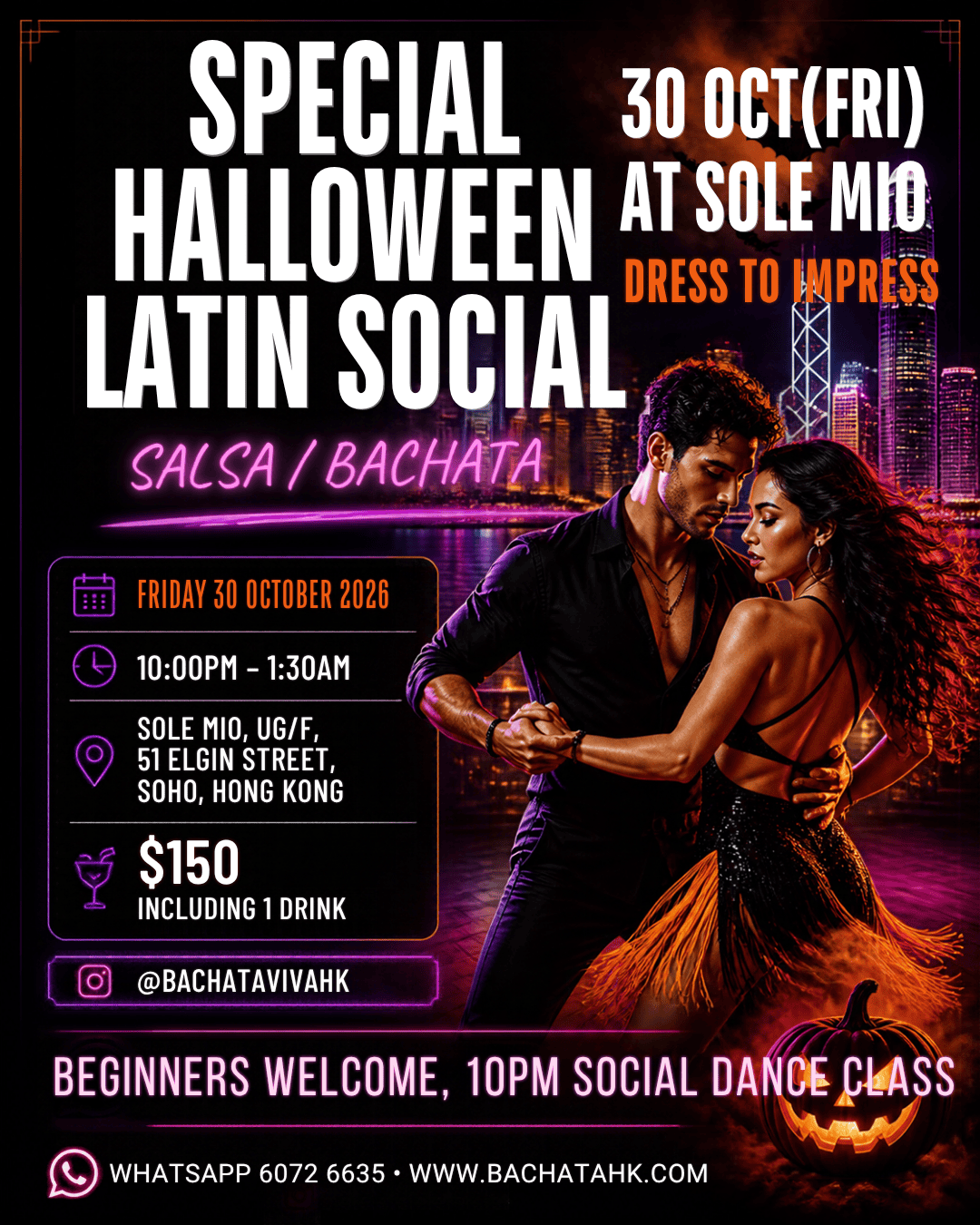 Special Halloween Latin Social — Fri 30 Oct at Sole Mio
